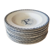 12 Luneville K&G soup plates, letter F