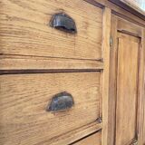 XXL solid oak counter sideboard