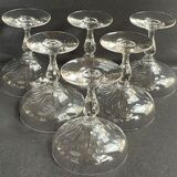 Set of 6 cut crystal champagne glasses