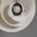 Gold lacquered aluminum hanging lamp from Danish JEKA (closed in the early 90s) model Opus 8037-H