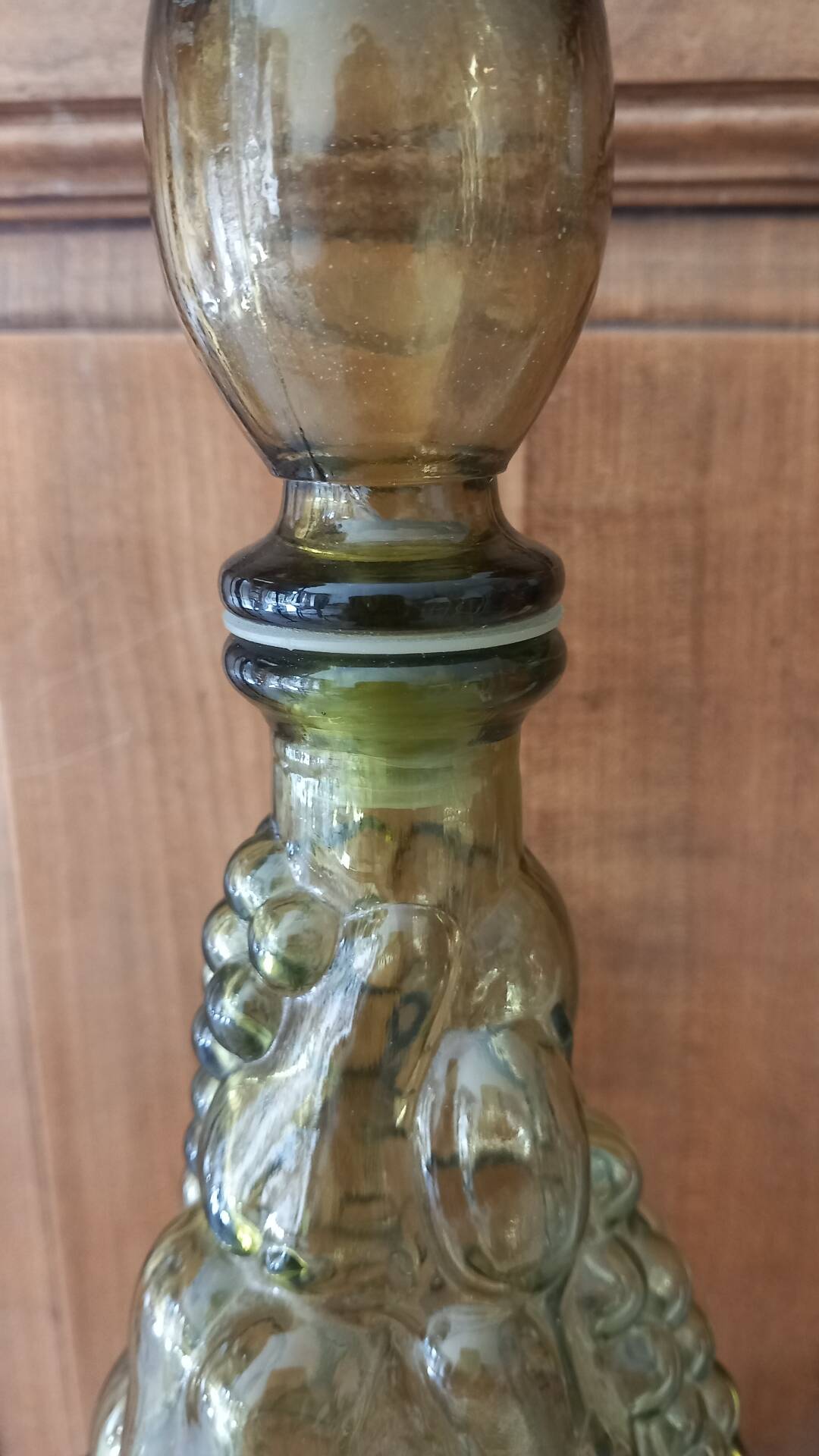 Italian carafe genius glass bottle from Empoli 60s 70s.