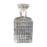 Carafe ancienne rectangulaire en verre gravé