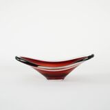 Ruby platter, Murano glass, Italian design, 1960s, made in Italy
