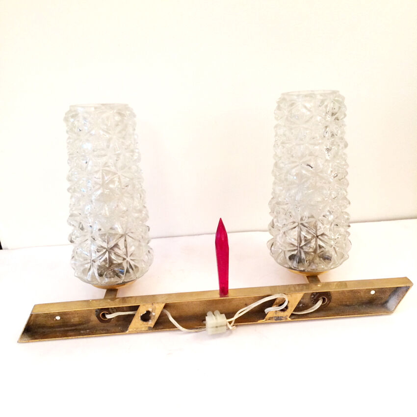 Apply 1950-60 brass and cut glass