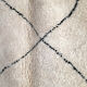 Moroccan Berber carpet Beni Ouarain ecru with black diamonds 300x217cm