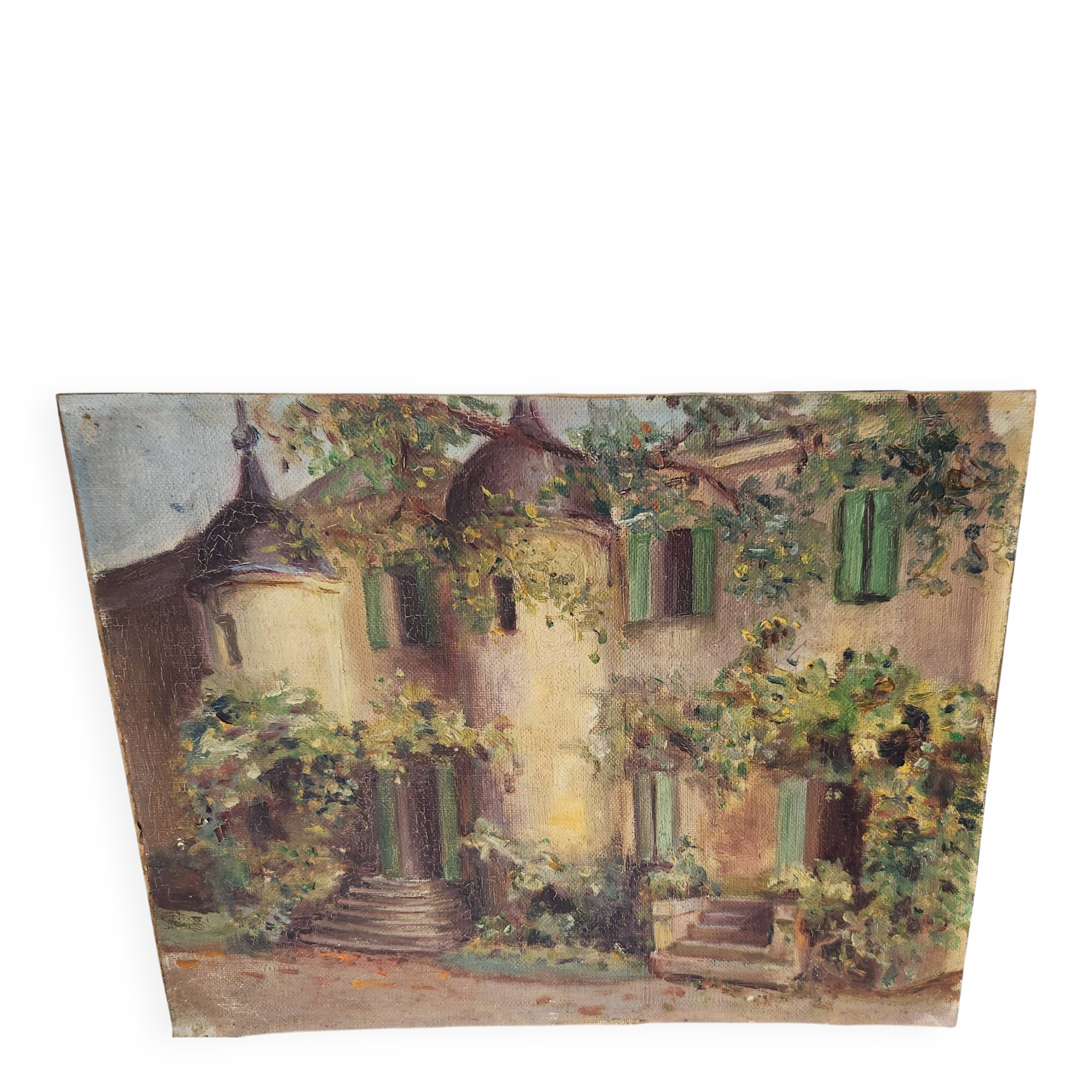 Painting on cardboard large residence