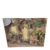 Painting on cardboard large residence