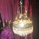 Chandelier suspension in gilded metal and grapevines