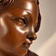 Bust of a woman 40 cm – Art Nouveau style – bronze effect finish