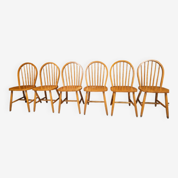 Set of 6 Danish chairs with bars