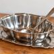 Antique silver-plated sauce boat with sauce spoon – Attached tray in Louis XV style