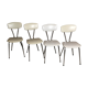 Set of 4 chairs iron and white vinyl 1960 Columbus Creation