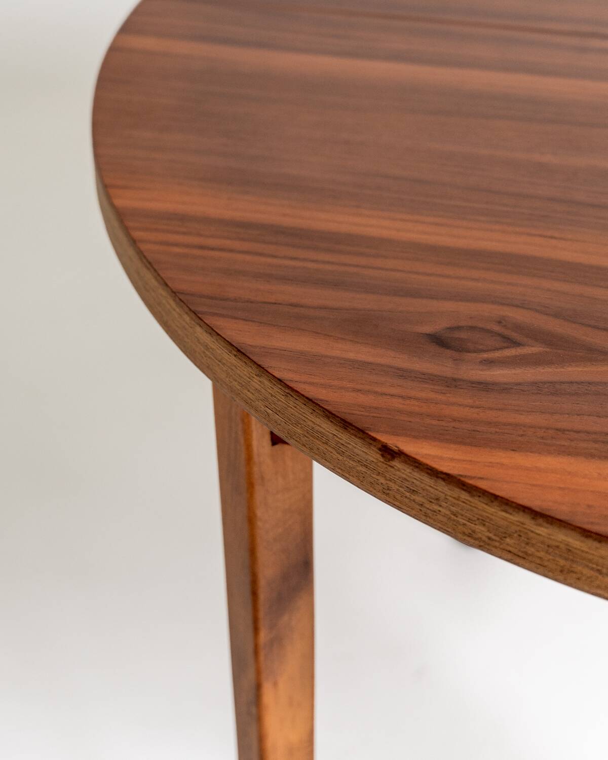 Round extendable walnut dining table, Sweden, 1960s