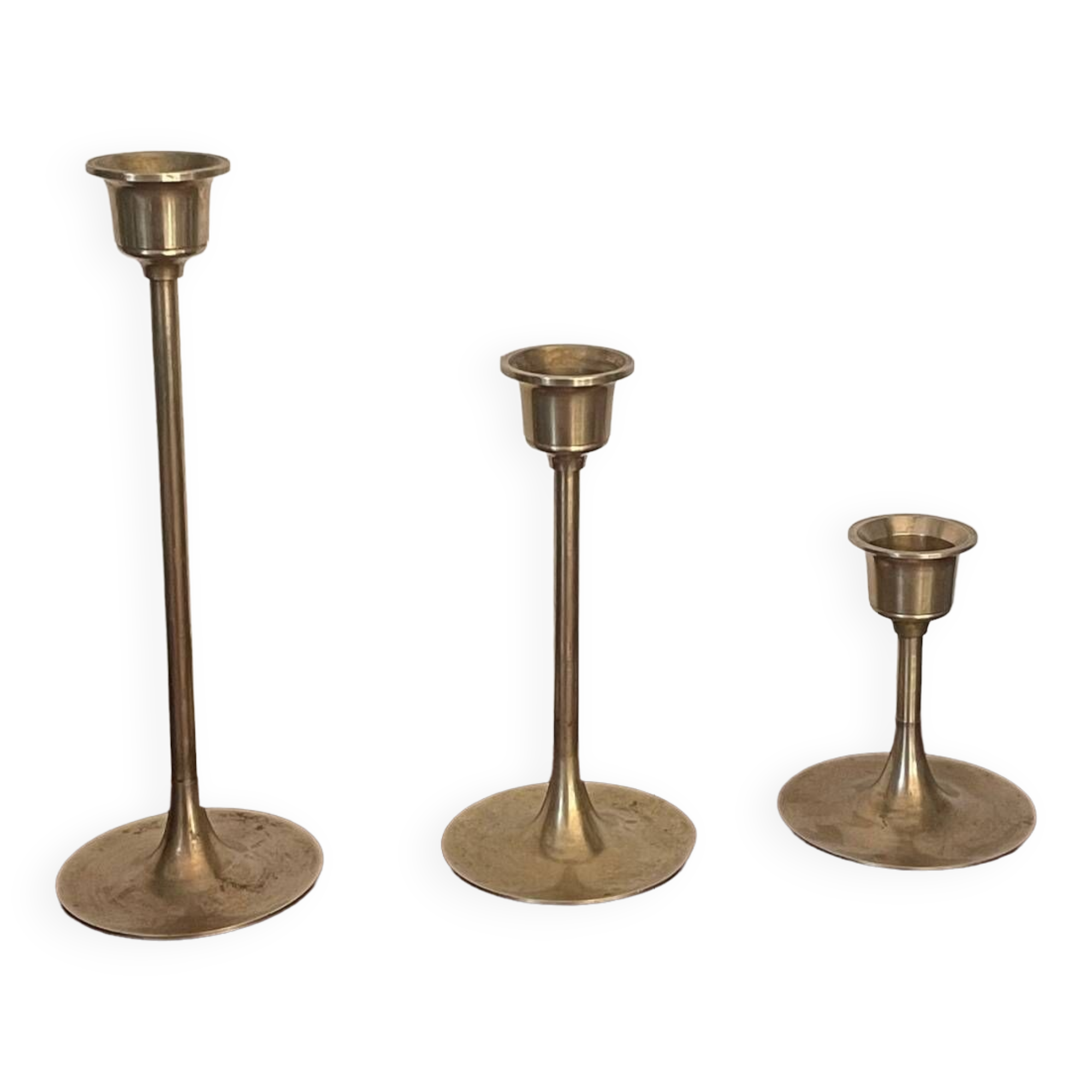 Scandinavian vintage brass candle holders