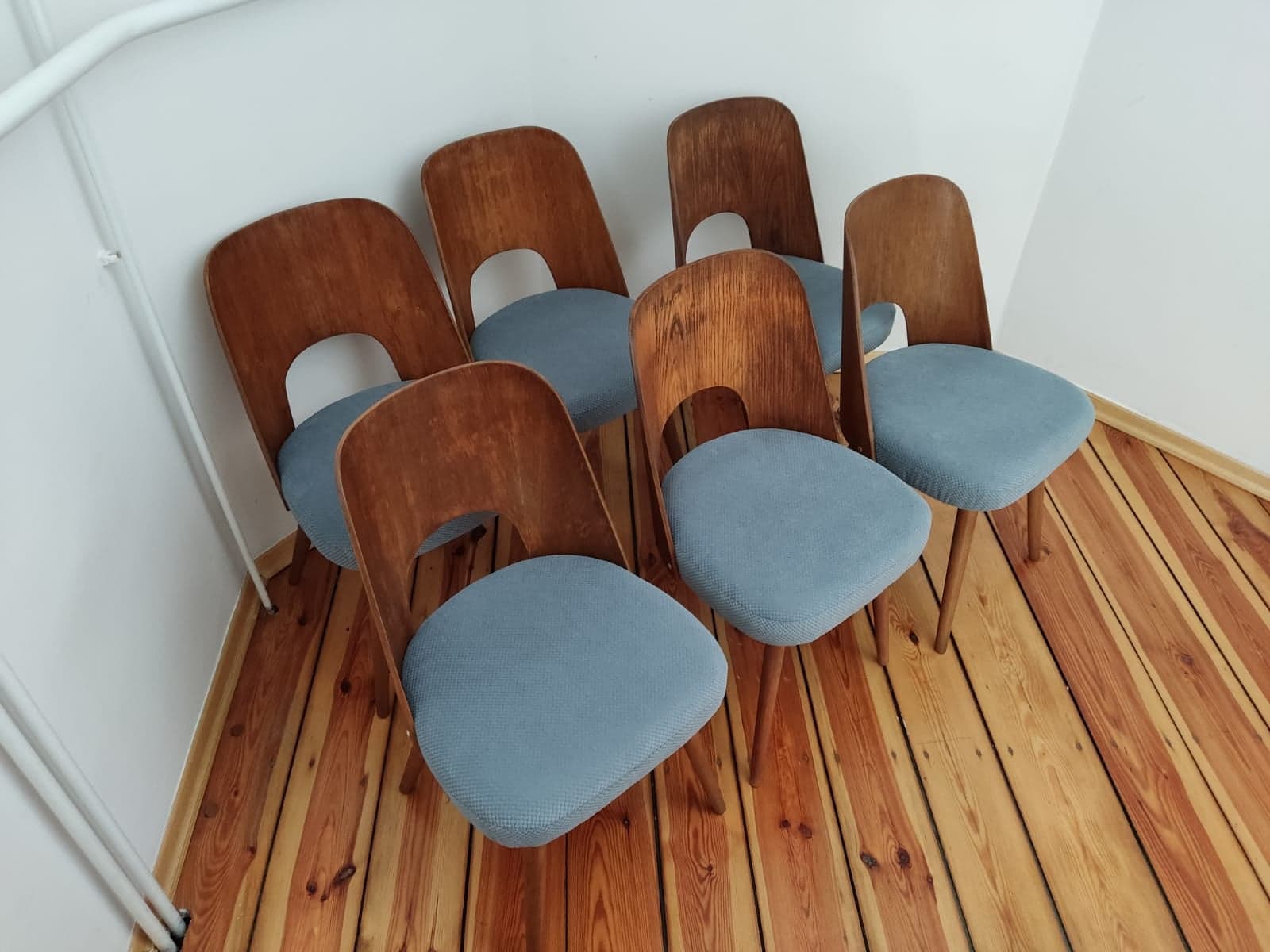 Mid-Century Set of dining 6 chairs Tatra O.Haerdtl, 60s Czechoslovakia