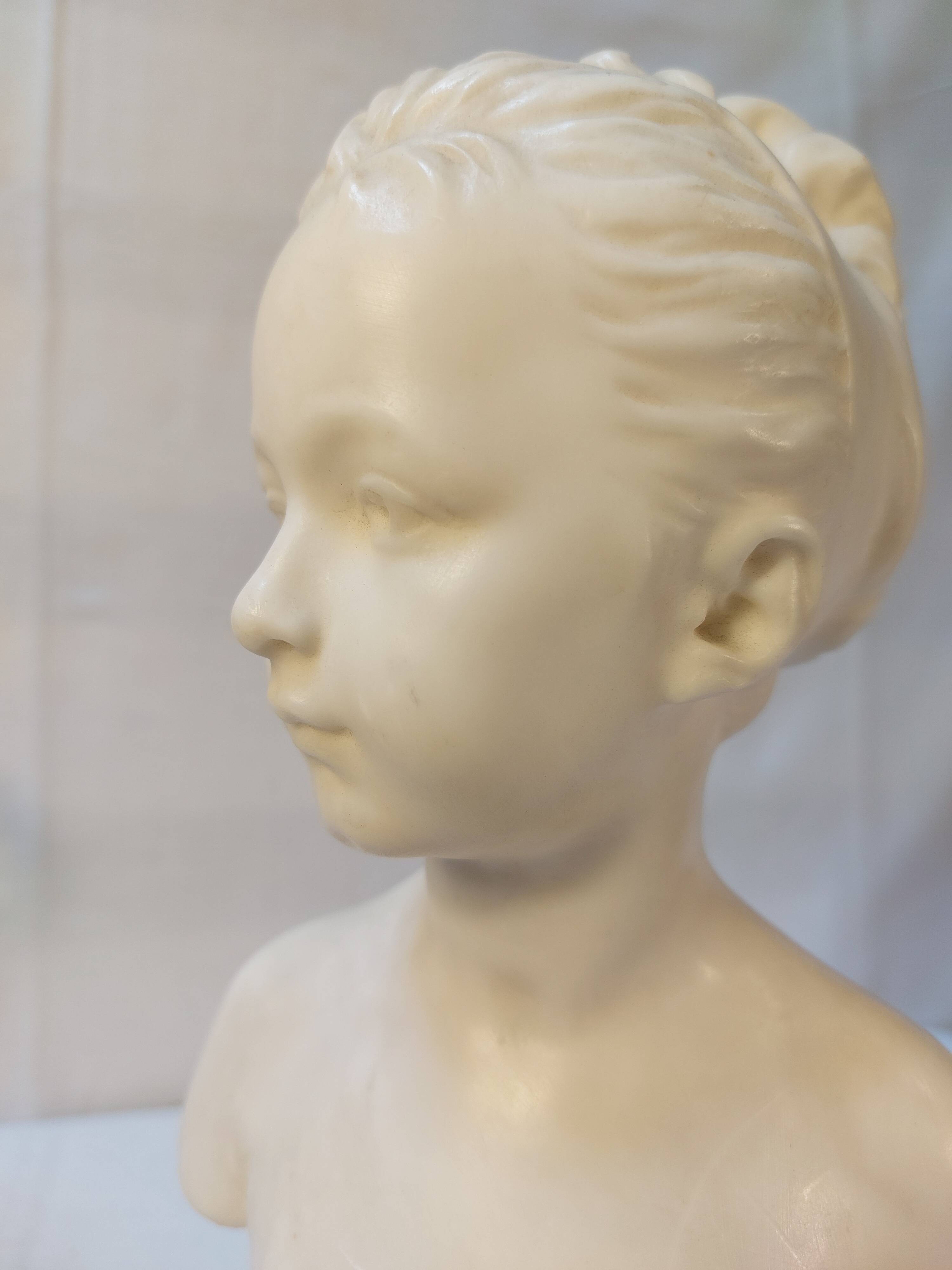 Wax bust "louyise brongniart" by miguel embil after houdon - 27 cm