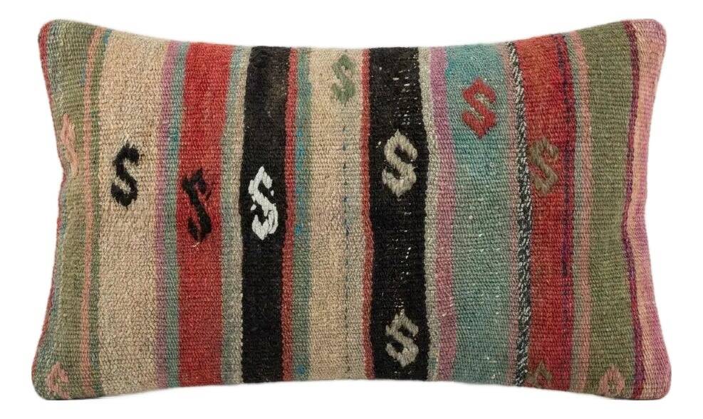 Vintage kilim cushion cover 28x51 cm