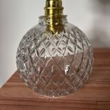 Pair of chiseled glass globe wall sconces