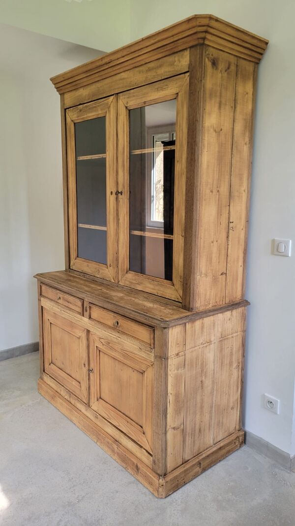 Buffet vaisselier cabinet de curiosités bois massif ancien