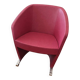 4 leather armchairs with chrome legs, design harmony