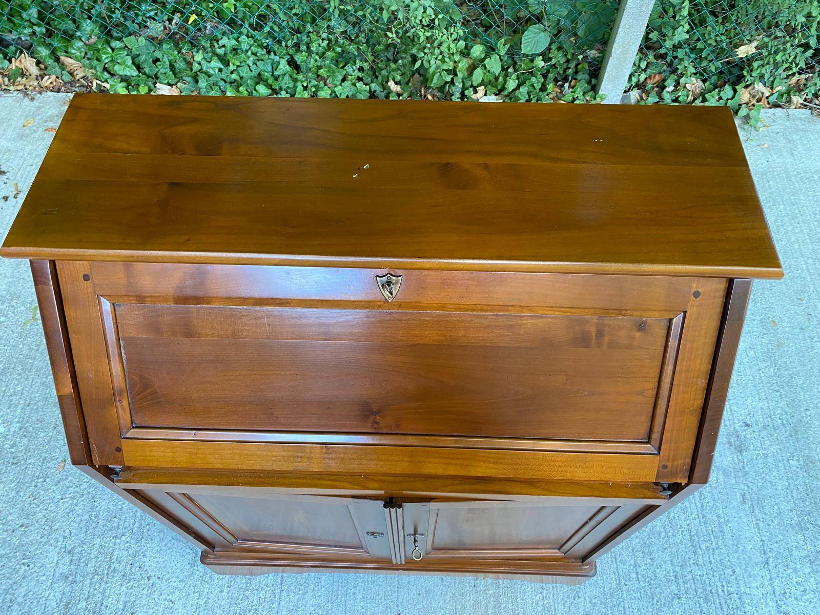 Louis Philippe donkey back secretary in solid wood, 20th century
