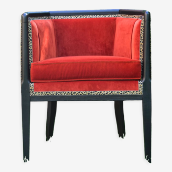 Orange art deco armchair