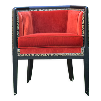 Orange art deco armchair