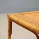 Vintage coffee tables in walnut and bamboo, Italian design 1970s-1980s.