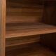 Oiled walnut TV stand equipped with 2 sliding doors and 3 drawers