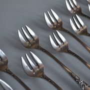 12 fourchettes à huitre métal argenté orfèvre sfam