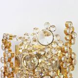 Pair of wall sconces in gilded brass and crystal by Palwa, Germany, 1960s.