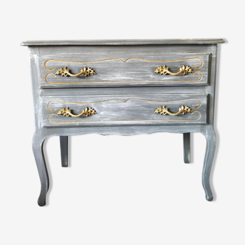 Commode grise patinée style Louis XV