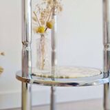 Marble and chrome side table, Italy 1970s