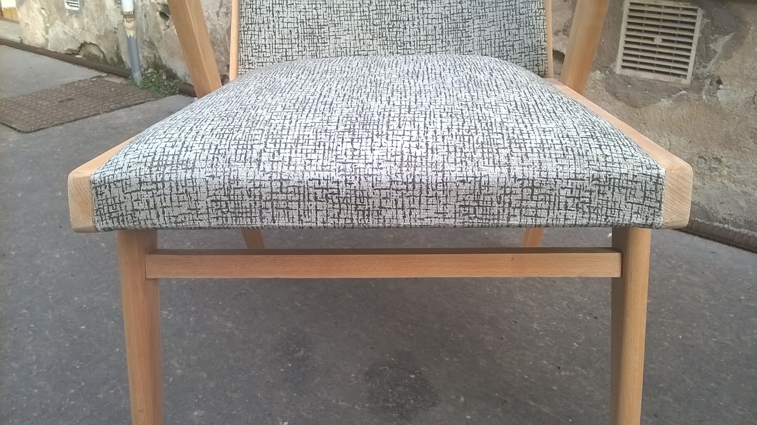 Scandinavian compass foot armchair