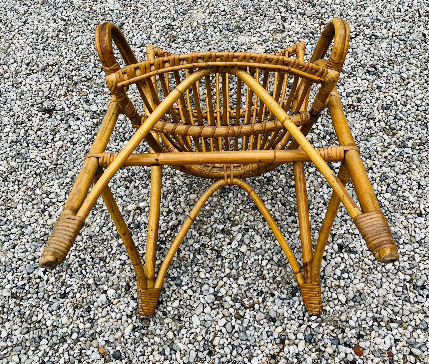 Original vintage rattan armchair