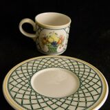Service of 6 coffee cups in porcelain Villeroy and Boch model Basket lot 1