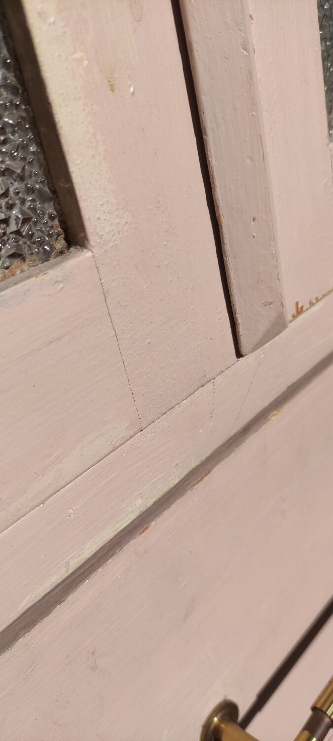 Showcase cabinet two doors, 3 drawers patina old pink