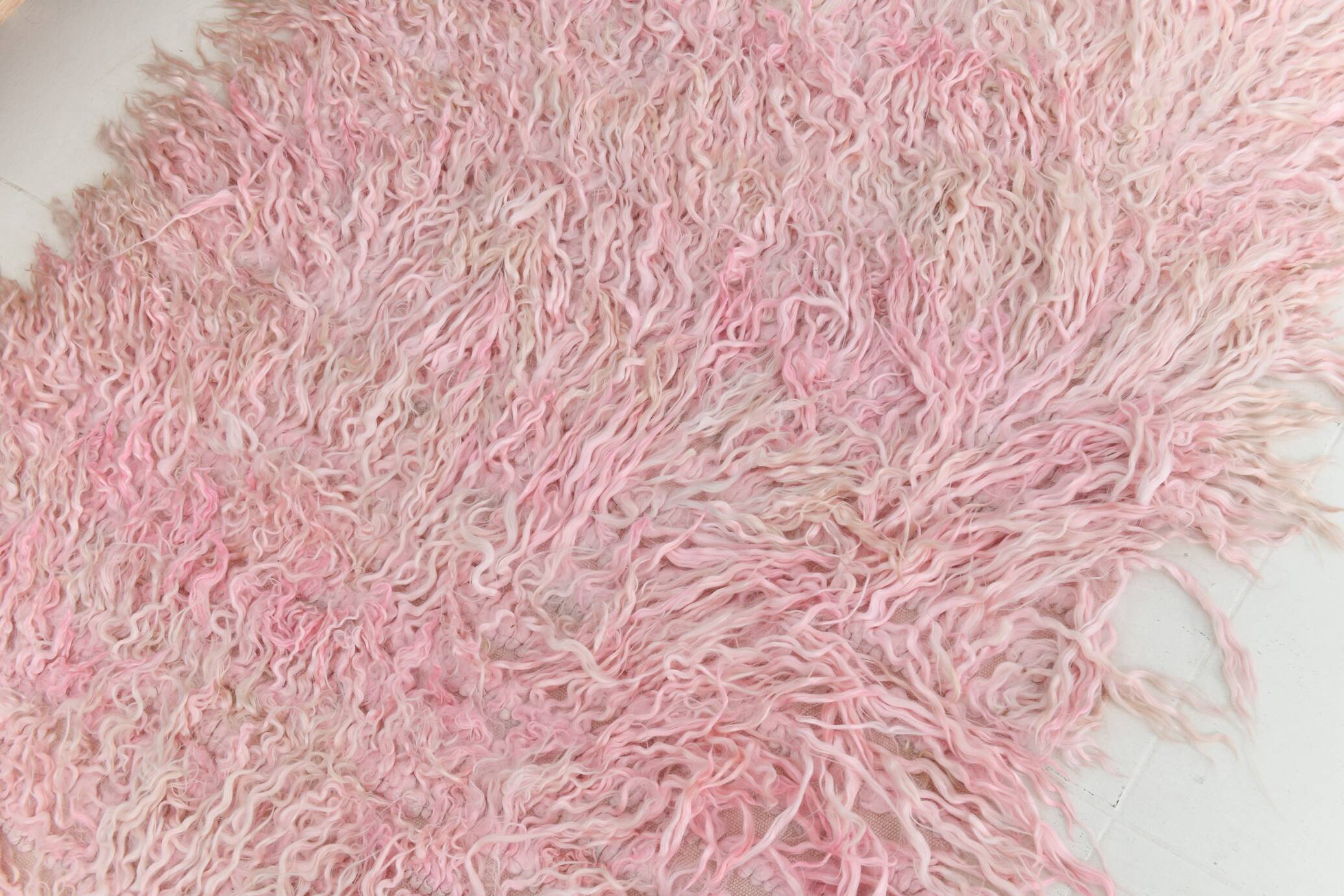3x10 Soft Pink Wool Moroccan Runner Rug, 110x311Cm SK 70367