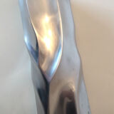 Silver metal hexagonal vase
