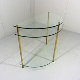 Glass & brass side table, 1970