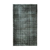 Tapis noir turc surteinté tissé à la main des années 1970 138 cm x 233 cm