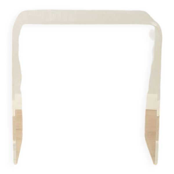 Table d'appoint minimaliste des années 1970, en verre acrylique