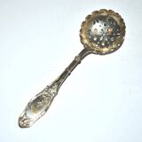 Sprinkling spoon - sugar ladle in silver metal with laurel scroll decoration 13cm