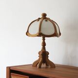 Lampe de table en bois et verre d'Asmuth Leuchten