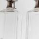 Deux carafes en verre transparent avec des bouchons en argent, barware Art Déco italien des années 1950, cadeau.