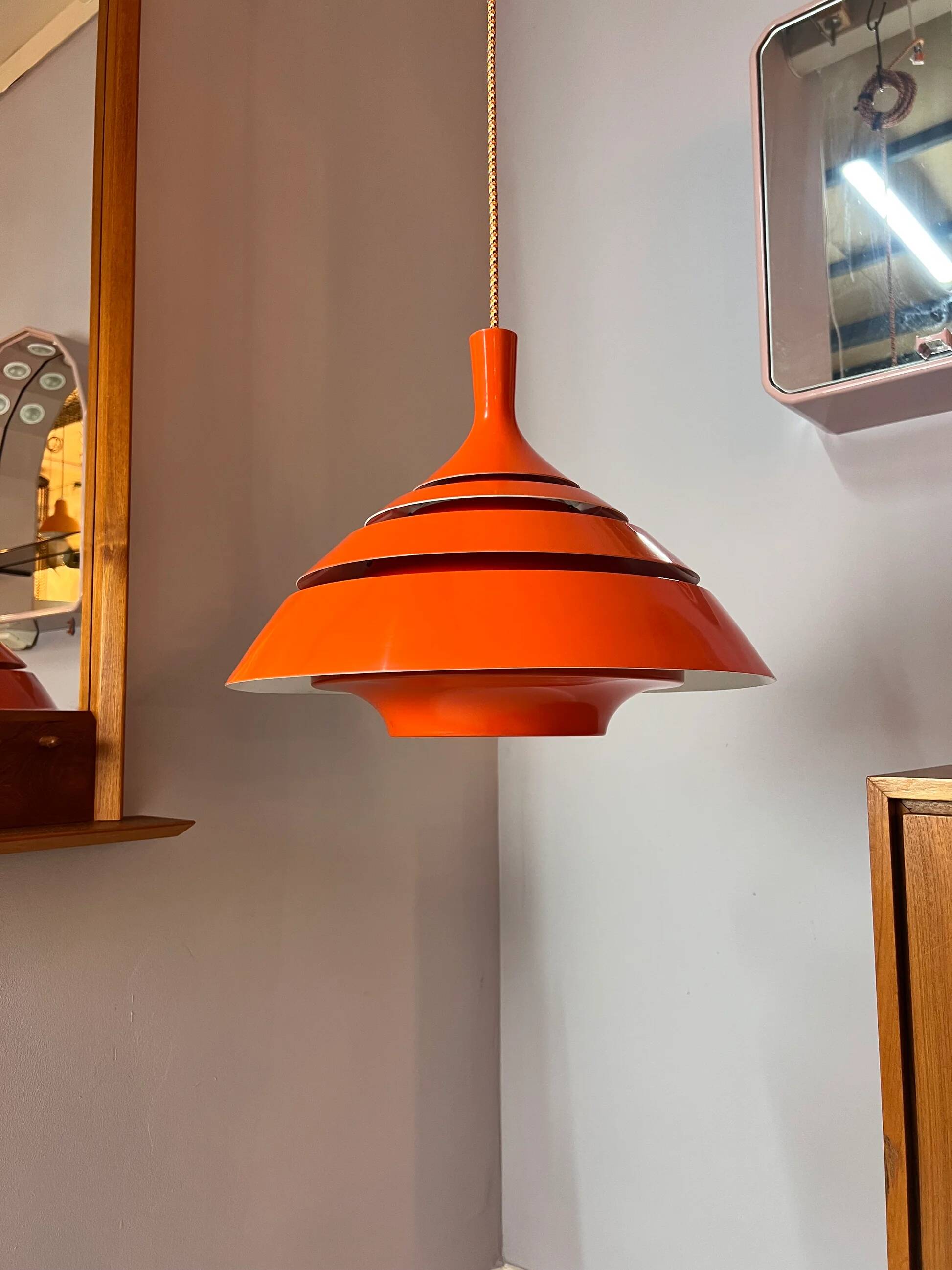 Orange pendant lamp by Hans-Agne Jakobsson for Lyfa
