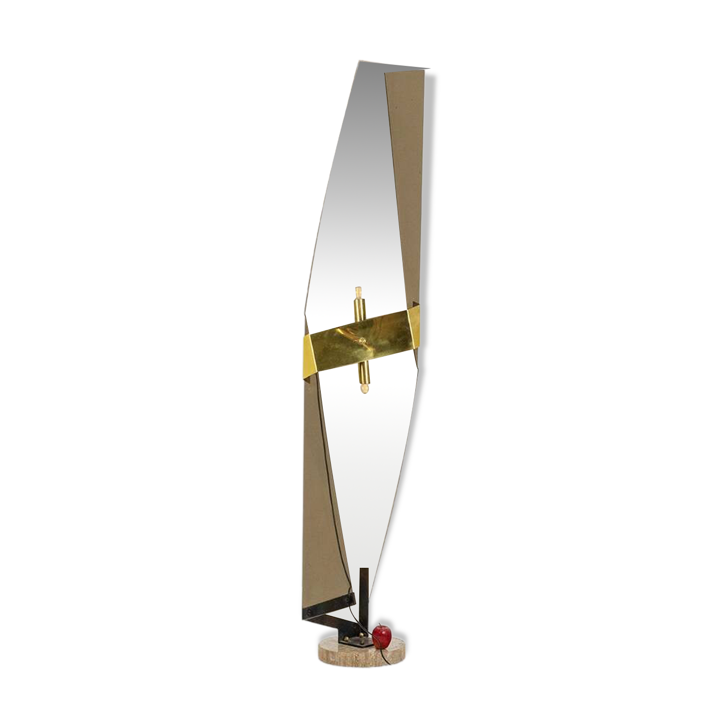 Giuseppe Calonaci, smoked folded plexiglass lamp. 1970s