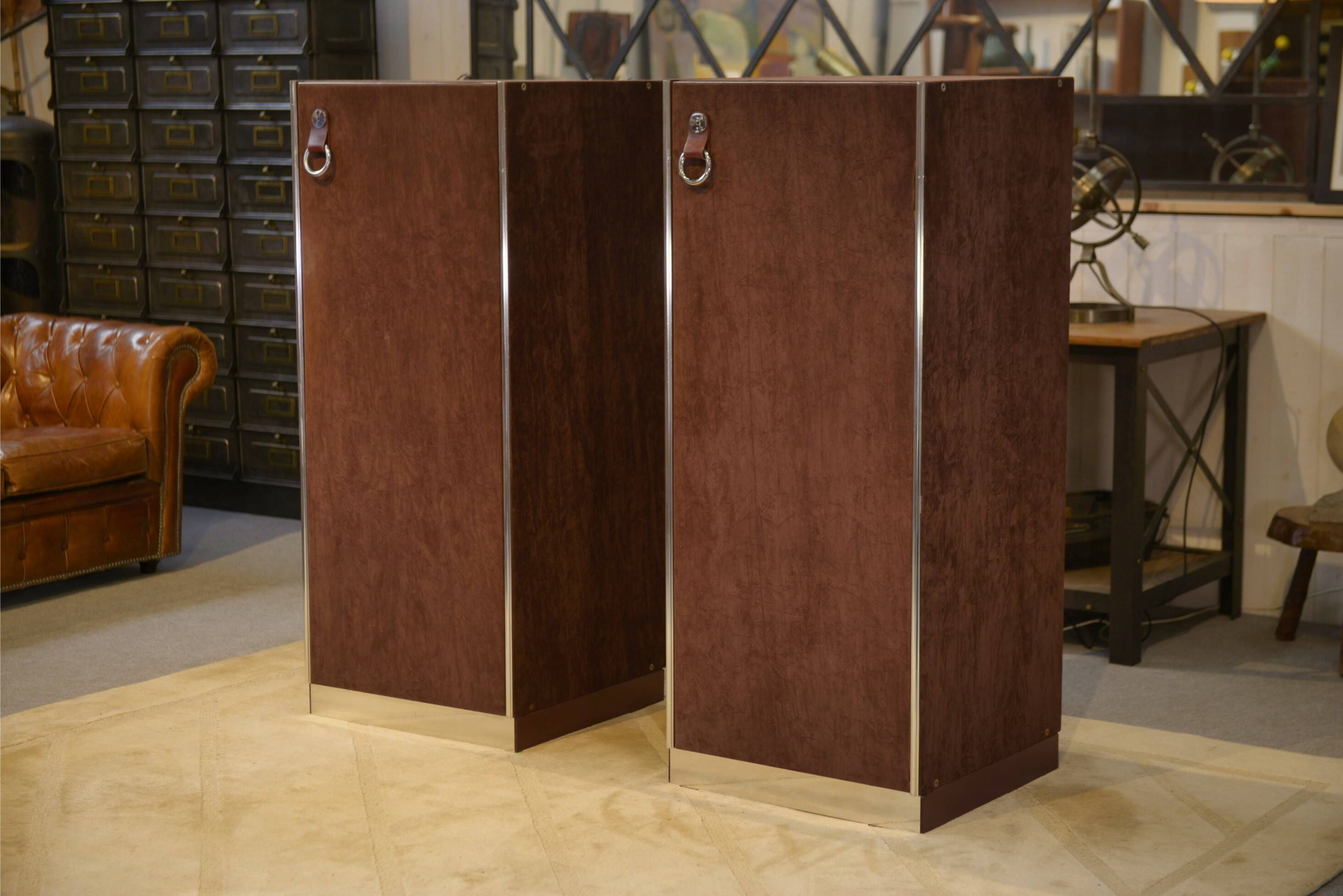 Pair of cabinets by Guido Faleschini produced by Mariani for Hermès 1970s