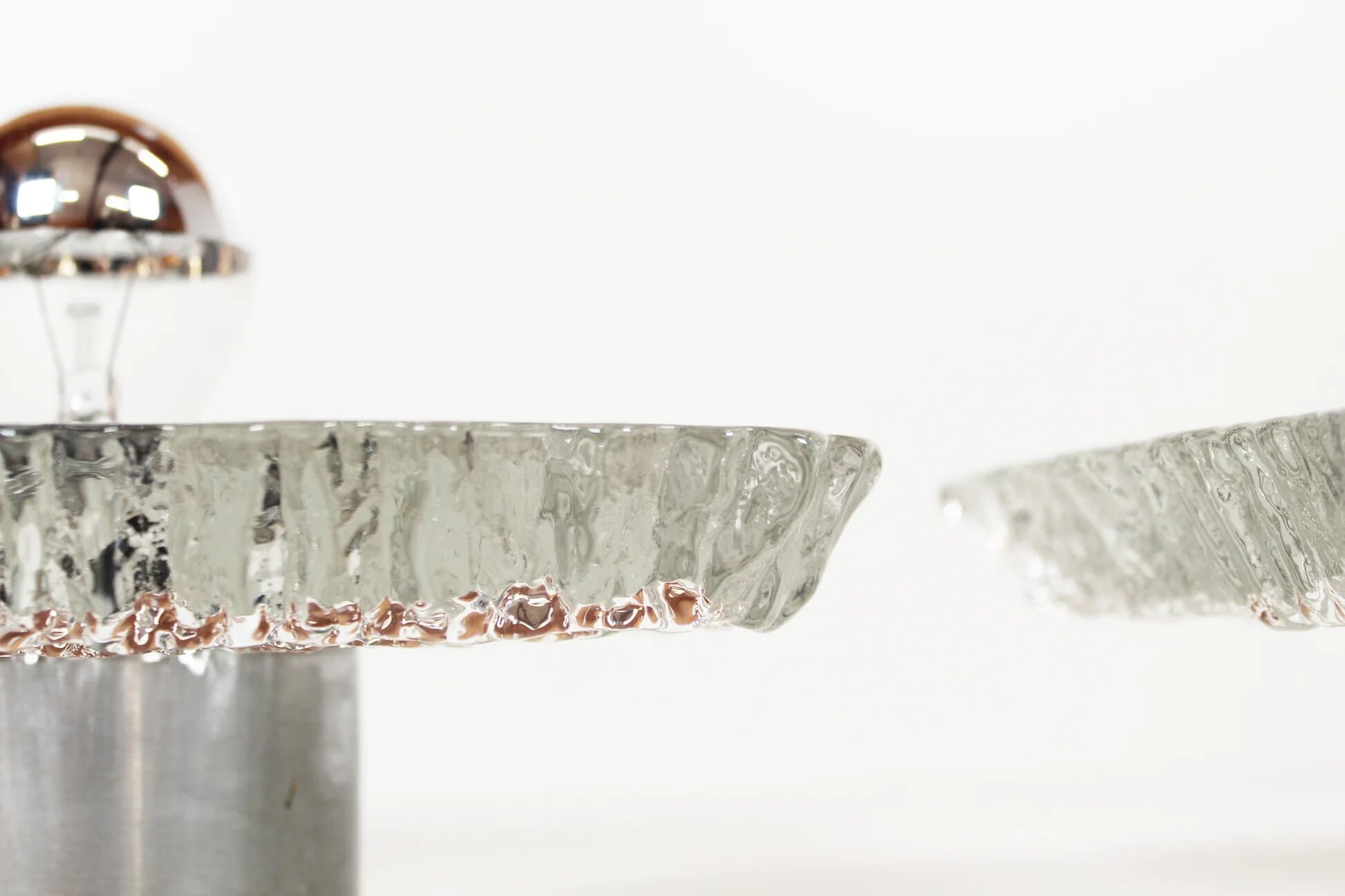 Set of 'ice glass' wall lamps by Peill & Putzler