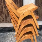 Vintage blond wood chairs 60s